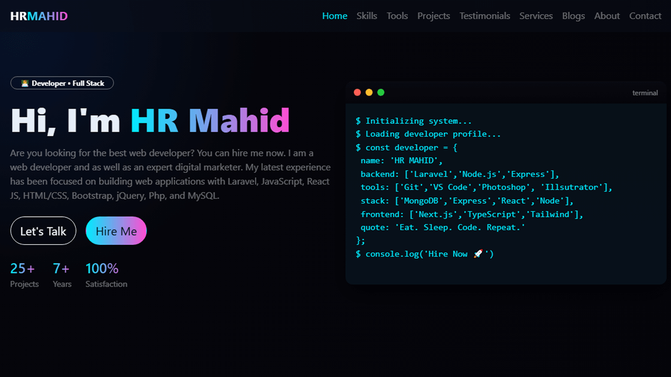 Mahmish Web Developer Best Web Developer In Bangladesh In 2026 | HR Mahid